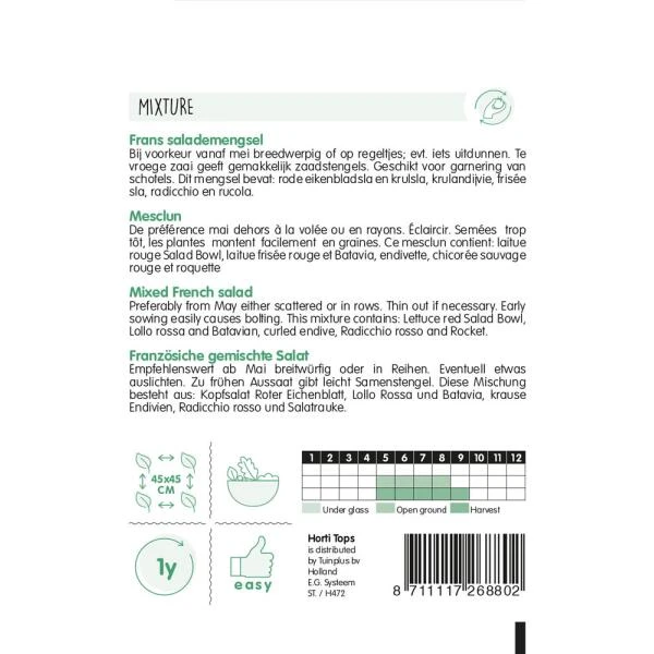 Frans Salademengsel Mesclun 4 Frans Salademengsel Mesclun - Afbeelding 2