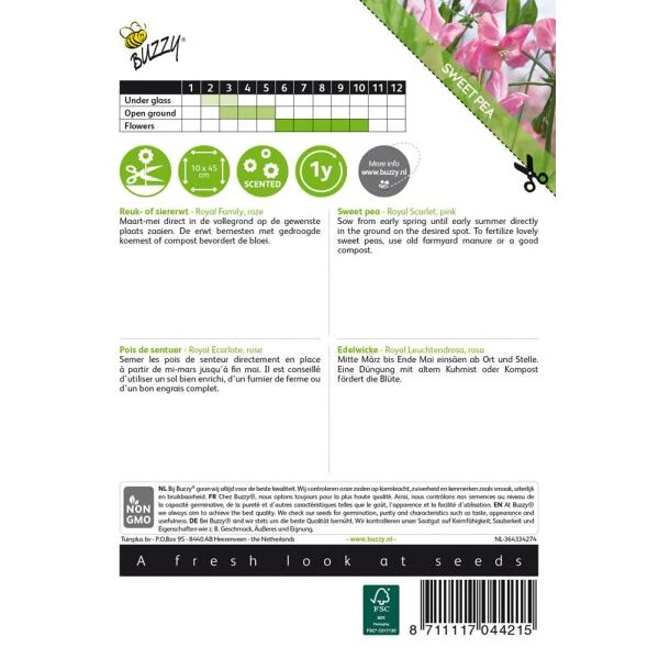 Reukerwt Royal Family Roze - Lathyrus Odoratus 4 Reukerwt Royal Family Roze - Lathyrus Odoratus - Afbeelding 2
