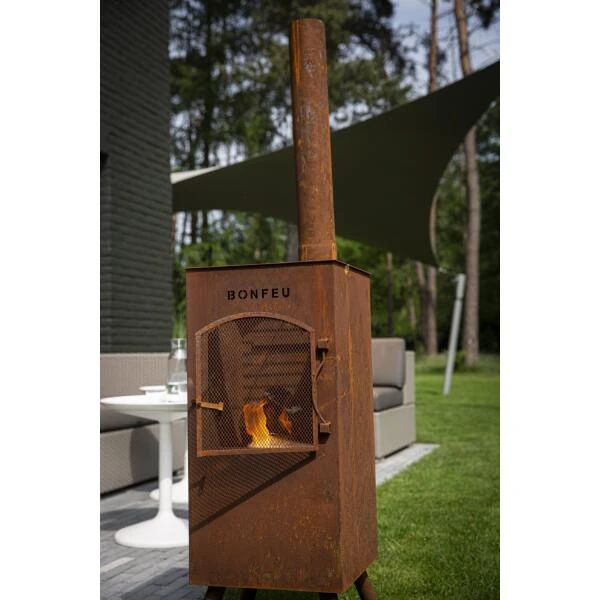 Tuinhaard BONFEU BRASERO BONCARRE Corten L 35 H 164 Cm - Afbeelding 2